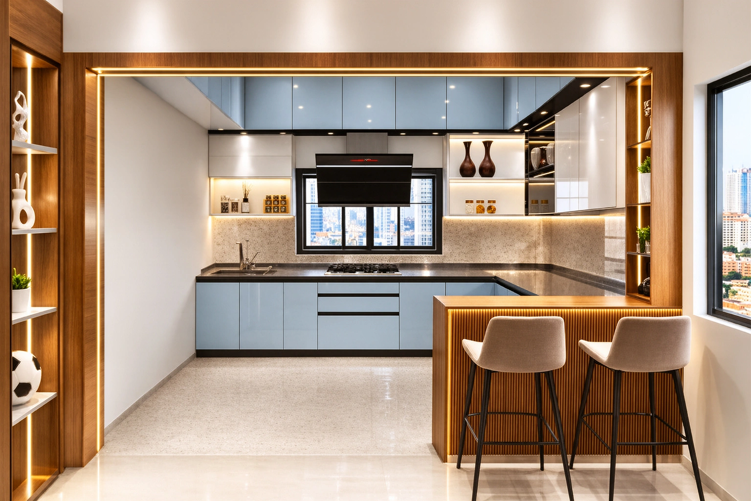Modular kitchen design by AJ Interior Tech Hassan